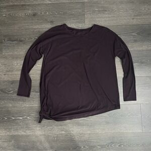 LULULEMON To The Point Top Approximate Size‎ 10 Long Sleeve Side Tie Purple